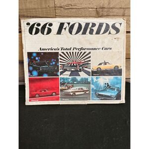 VTG '66 Fords 1966 Fairlane Falcon Wagons Mustang Thunderbird Sales Brochure